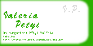 valeria petyi business card